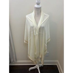 Forever 21 Cream Colored Wrap Scarf Gold Edges